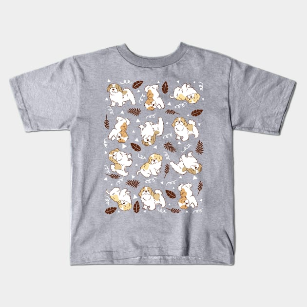 Shih Tzu Puppies Kids T-Shirt by Wlaurence